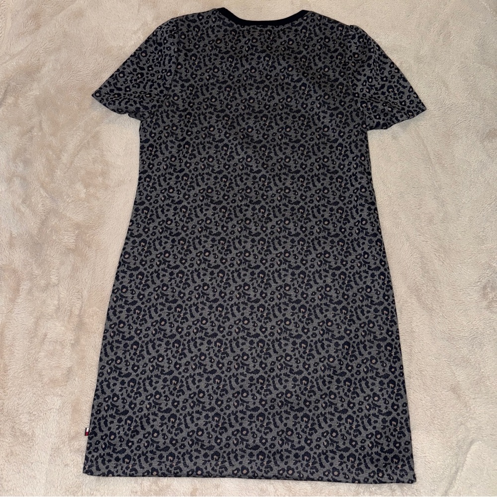 Tommy Hilfiger Black and Gray Leopard Print Dress